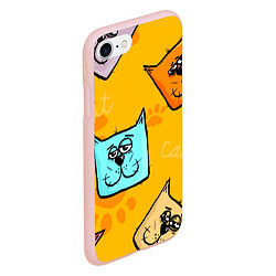 Чехол iPhone 7/8 матовый Котики, цвет: 3D-светло-розовый — фото 2