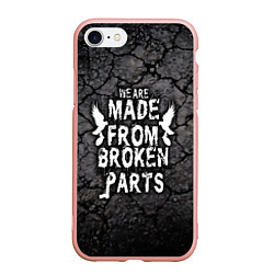 Чехол iPhone 7/8 матовый Made from broken parts, цвет: 3D-светло-розовый