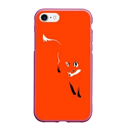 Чехол iPhone 7/8 матовый Лисица, цвет: 3D-малиновый