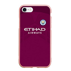 Чехол iPhone 7/8 матовый Man City FC: Away 17/18, цвет: 3D-светло-розовый