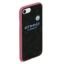 Чехол iPhone 7/8 матовый Man City FC: Black 17/18, цвет: 3D-малиновый — фото 2