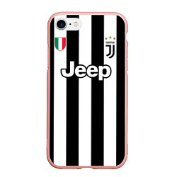 Чехол iPhone 7/8 матовый Juventus FC: Higuain Home 17/18, цвет: 3D-светло-розовый