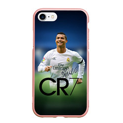 Чехол iPhone 7/8 матовый CR7, цвет: 3D-светло-розовый