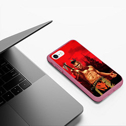 Чехол iPhone 7/8 матовый Дикий индеец, цвет: 3D-малиновый — фото 2