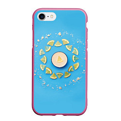 Чехол iPhone 7/8 матовый Кислый лимончик, цвет: 3D-малиновый