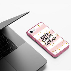 Чехол iPhone 7/8 матовый Keep Calm & Scrap, цвет: 3D-малиновый — фото 2