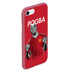 Чехол iPhone 7/8 матовый FC MU: Pogba, цвет: 3D-малиновый — фото 2