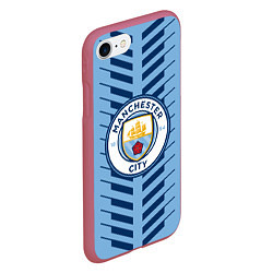 Чехол iPhone 7/8 матовый FC Manchester City: Creative, цвет: 3D-малиновый — фото 2