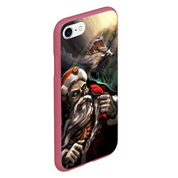 Чехол iPhone 7/8 матовый Bad Santa Claus, цвет: 3D-малиновый — фото 2