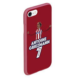 Чехол iPhone 7/8 матовый Antoine Griezmann 7, цвет: 3D-малиновый — фото 2