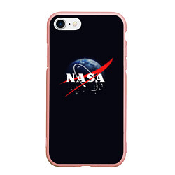Чехол iPhone 7/8 матовый NASA: Black Space, цвет: 3D-светло-розовый