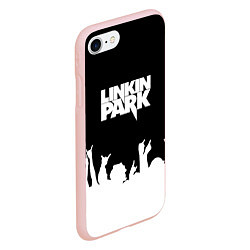 Чехол iPhone 7/8 матовый Linkin Park: Black Rock, цвет: 3D-светло-розовый — фото 2