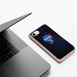 Чехол iPhone 7/8 матовый NASA: Hello World, цвет: 3D-светло-розовый — фото 2