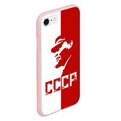 Чехол iPhone 7/8 матовый Ленин СССР, цвет: 3D-светло-розовый — фото 2