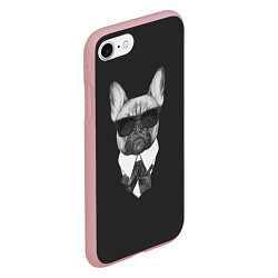 Чехол iPhone 7/8 матовый Бульдог в черном, цвет: 3D-баблгам — фото 2