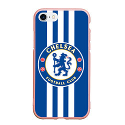 Чехол iPhone 7/8 матовый FC Chelsea: Gold Lines