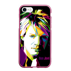 Чехол iPhone 7/8 матовый Jon Bon Jovi Art, цвет: 3D-малиновый