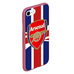 Чехол iPhone 7/8 матовый FC Arsenal: England, цвет: 3D-малиновый — фото 2