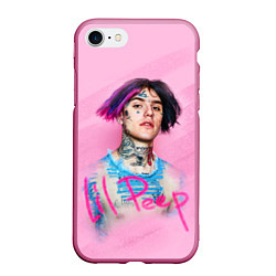 Чехол iPhone 7/8 матовый Lil Peep: Pink Style, цвет: 3D-малиновый