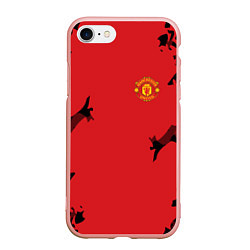 Чехол iPhone 7/8 матовый FC Manchester United: Red Original, цвет: 3D-светло-розовый