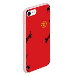 Чехол iPhone 7/8 матовый FC Manchester United: Red Original, цвет: 3D-светло-розовый — фото 2