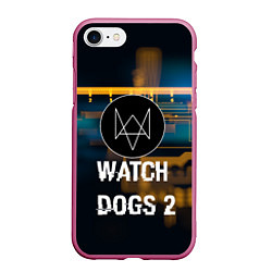 Чехол iPhone 7/8 матовый Watch Dogs 2: Tech Scheme, цвет: 3D-малиновый