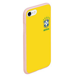 Чехол iPhone 7/8 матовый Сборная Бразилии, цвет: 3D-светло-розовый — фото 2
