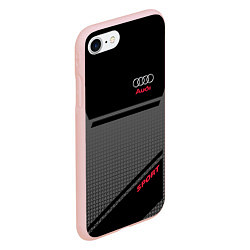 Чехол iPhone 7/8 матовый Audi: Crey & Black, цвет: 3D-светло-розовый — фото 2