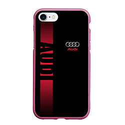 Чехол iPhone 7/8 матовый Audi: Black Sport, цвет: 3D-малиновый