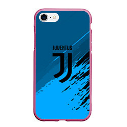Чехол iPhone 7/8 матовый FC Juventus: Abstract style, цвет: 3D-малиновый
