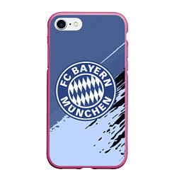 Чехол iPhone 7/8 матовый FC Bayern Munchen: Abstract style, цвет: 3D-малиновый