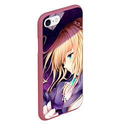 Чехол iPhone 7/8 матовый Violet Evergarden, цвет: 3D-малиновый — фото 2