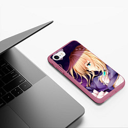 Чехол iPhone 7/8 матовый Violet Evergarden, цвет: 3D-малиновый — фото 2