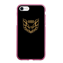 Чехол iPhone 7/8 матовый Khabib: Gold Eagle, цвет: 3D-малиновый