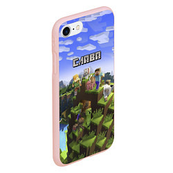 Чехол iPhone 7/8 матовый Майнкрафт: Слава, цвет: 3D-светло-розовый — фото 2