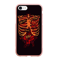 Чехол iPhone 7/8 матовый Человеческий скелет, цвет: 3D-светло-розовый