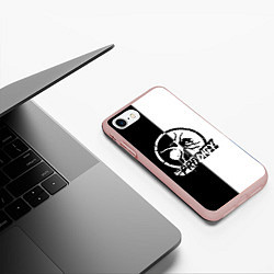 Чехол iPhone 7/8 матовый The Prodigy B&W, цвет: 3D-светло-розовый — фото 2