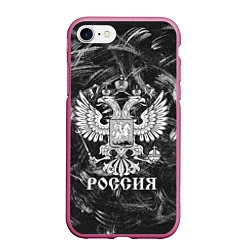 Чехол iPhone 7/8 матовый Россия: Серый мотив
