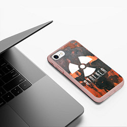 Чехол iPhone 7/8 матовый S.T.A.L.K.E.R: Orange Toxic, цвет: 3D-светло-розовый — фото 2