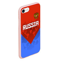 Чехол iPhone 7/8 матовый Russia Red & Blue, цвет: 3D-светло-розовый — фото 2