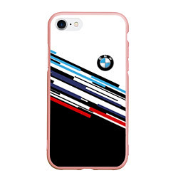 Чехол iPhone 7/8 матовый BMW BRAND COLOR БМВ, цвет: 3D-светло-розовый