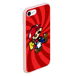 Чехол iPhone 7/8 матовый Super Mario: Red Illusion, цвет: 3D-светло-розовый — фото 2