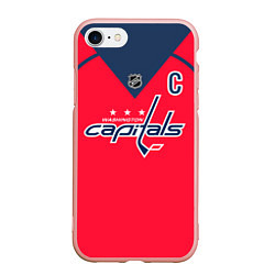 Чехол iPhone 7/8 матовый Washington Capitals: Ovechkin Red, цвет: 3D-светло-розовый