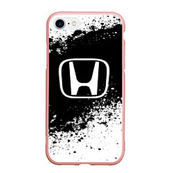 Чехол iPhone 7/8 матовый Honda: Black Spray, цвет: 3D-светло-розовый
