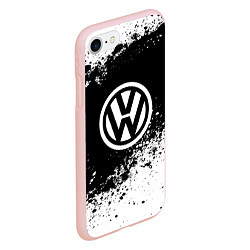 Чехол iPhone 7/8 матовый Volkswagen: Black Spray, цвет: 3D-светло-розовый — фото 2