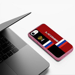 Чехол iPhone 7/8 матовый St.Petersburg, Russia, цвет: 3D-малиновый — фото 2