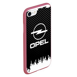Чехол iPhone 7/8 матовый Opel: Black Side, цвет: 3D-малиновый — фото 2