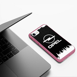 Чехол iPhone 7/8 матовый Opel: Black Side, цвет: 3D-малиновый — фото 2