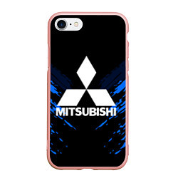 Чехол iPhone 7/8 матовый Mitsubishi: Blue Anger, цвет: 3D-светло-розовый