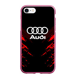 Чехол iPhone 7/8 матовый Audi: Red Anger, цвет: 3D-малиновый